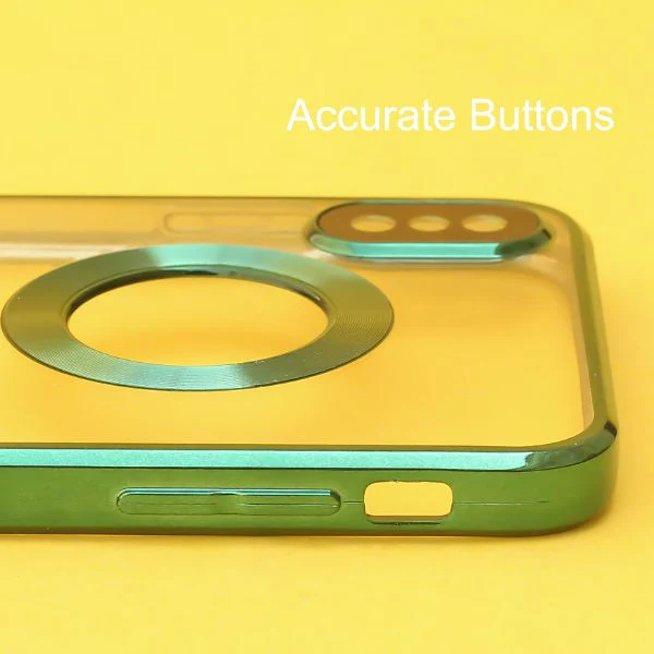 Green 6D Chrome Logo Cut Transparent Case for Apple iphone X/Xs - Image 4