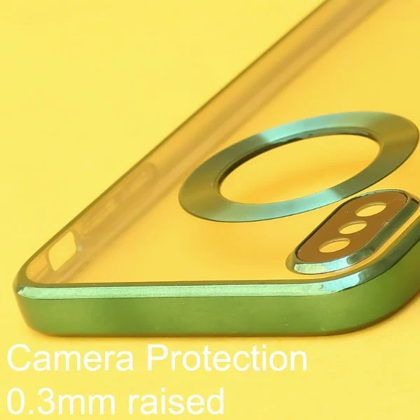 Green 6D Chrome Logo Cut Transparent Case for Apple iphone X/Xs - Image 5