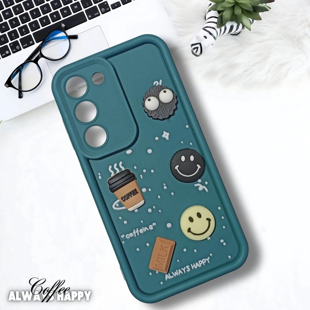 Green COFFEE (ALWAYS HAPPY) Silicone case for Samsung S20 fe