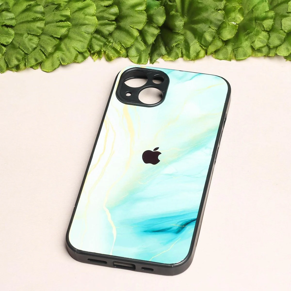 Green Luxe Marble metal back case for Apple Iphone 14 Plus - Image 2