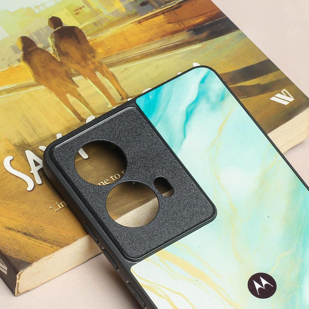 Green Luxe Marble metal back case for Moto G85 - Image 4