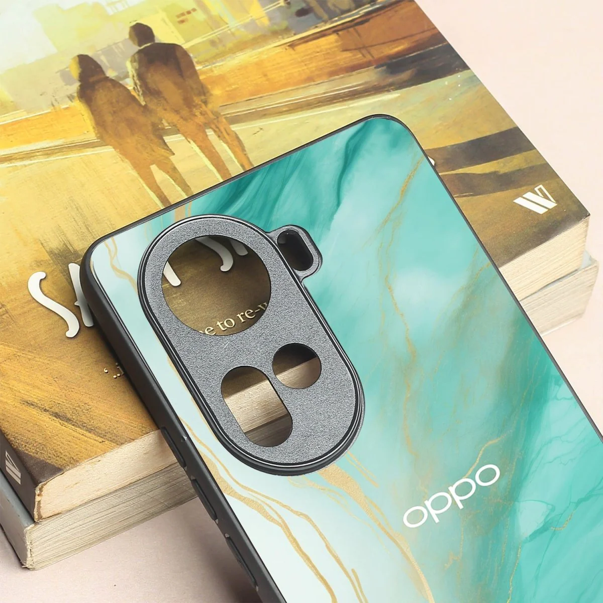 Green Luxe Marble metal back case for Oppo Reno 11 - Image 3