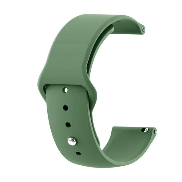 Green Plain Silicone Strap For Smart Watch (20mm) - Image 2