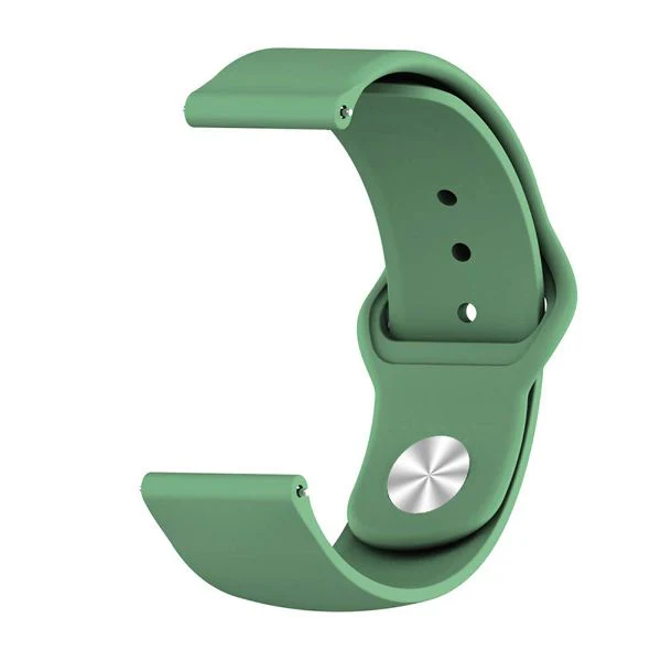 Green Plain Silicone Strap For Smart Watch (22mm) - Image 2