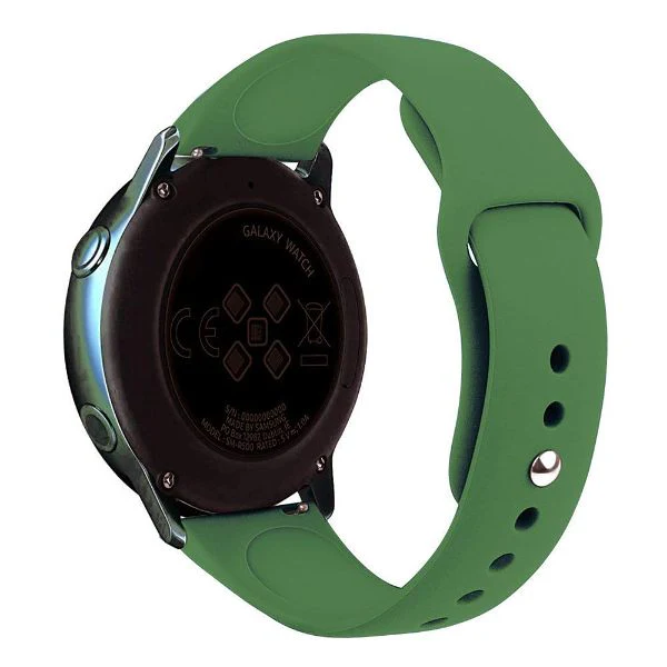 Green Plain Silicone Strap For Smart Watch (22mm) - Image 3