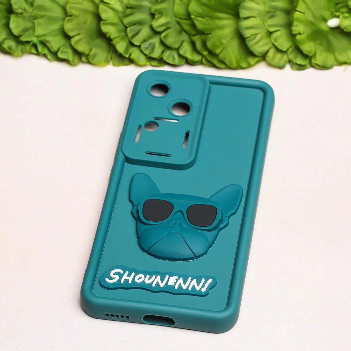 Green SHOUNENN BULLDOG Silicone case for Vivo V30 - Image 2