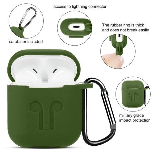 Green Silicone Case For Apple Airpods 1/2 - Image 3