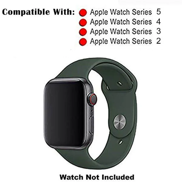 Green Plain Silicone Strap For Watch Series 5 (42mm/44mm/45mm/46mm/49mm) - Image 4