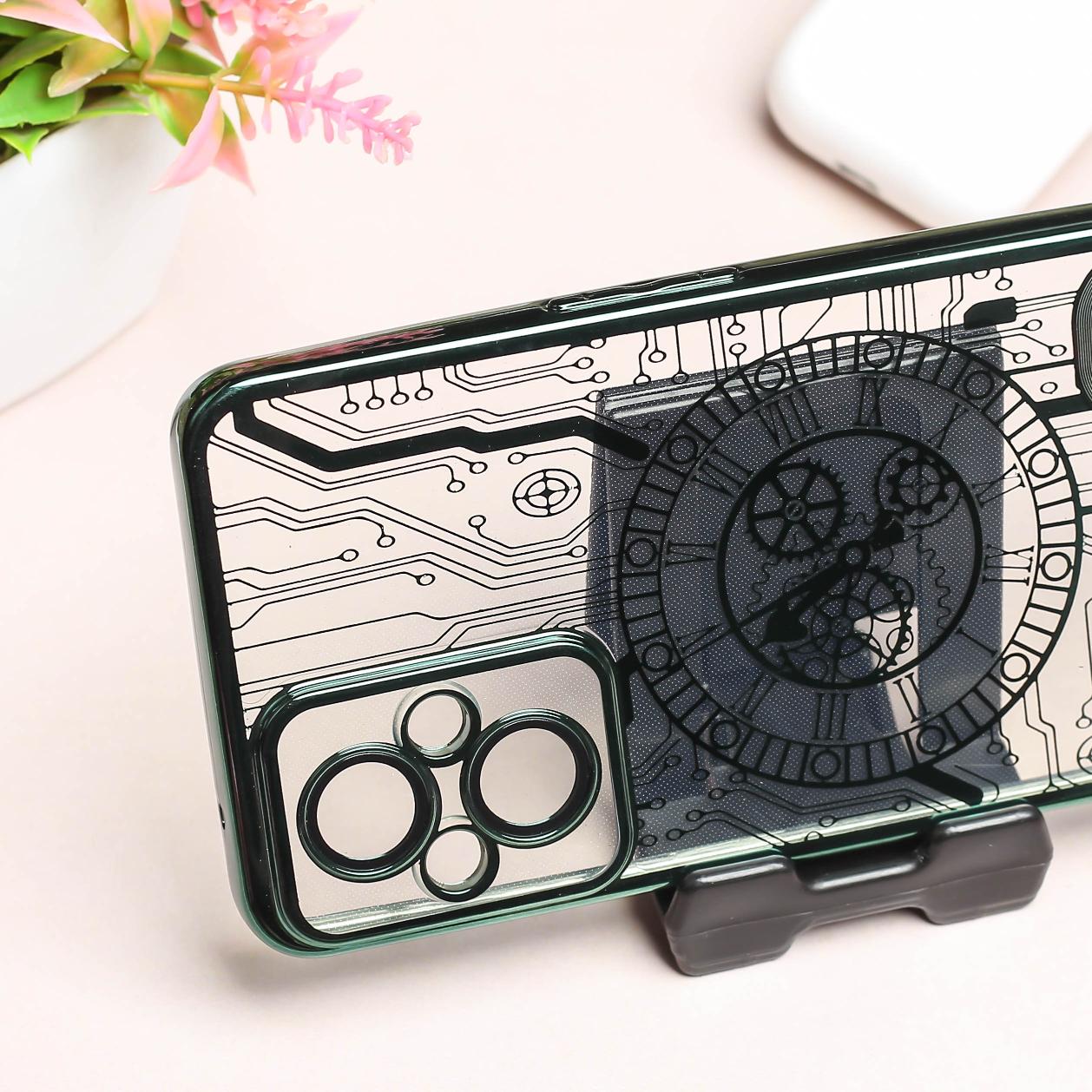 Green Watch Machine Logo Cut Transparent Case for Oppo F21 Pro - Image 3