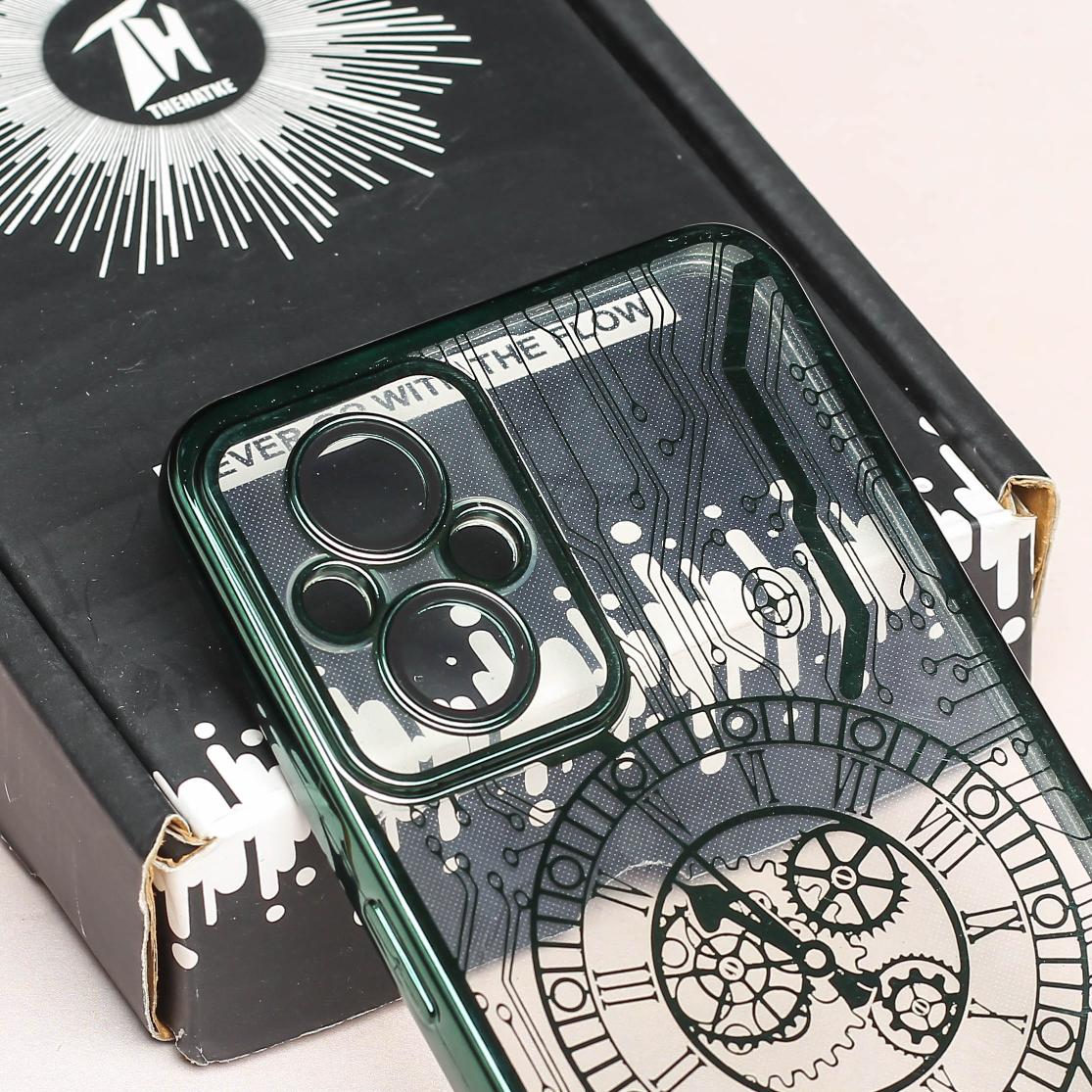 Green Watch Machine Logo Cut Transparent Case for Oppo F21 Pro - Image 4