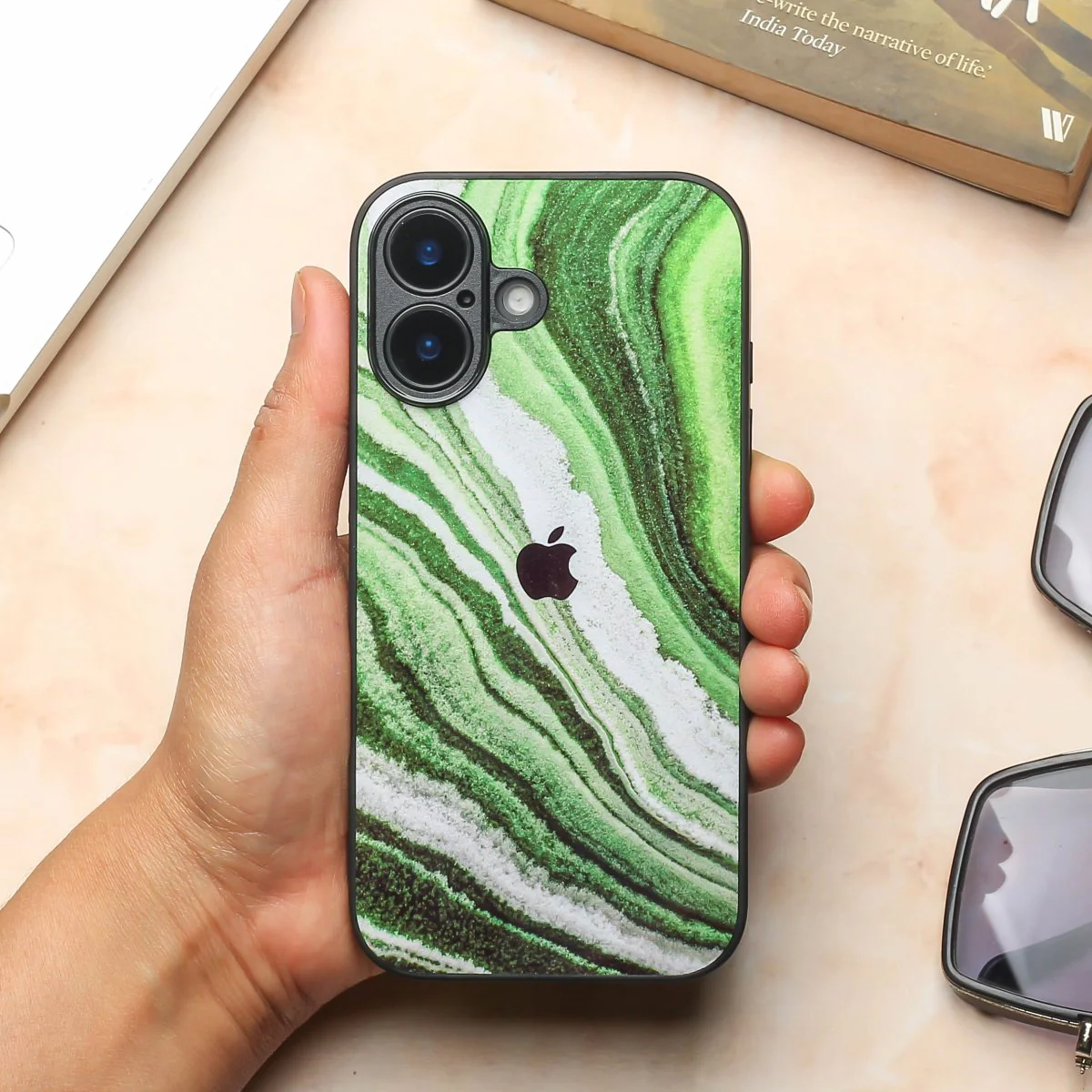 Greenstone Essence metal back case for Apple Iphone 16