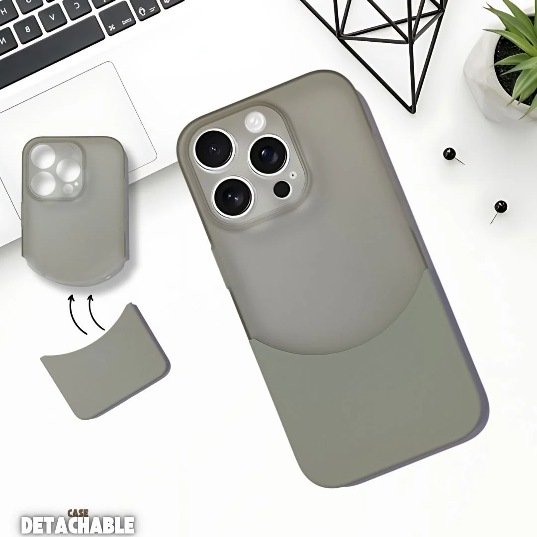 Grey Detach Matte Case For Apple Iphone 16 Pro
