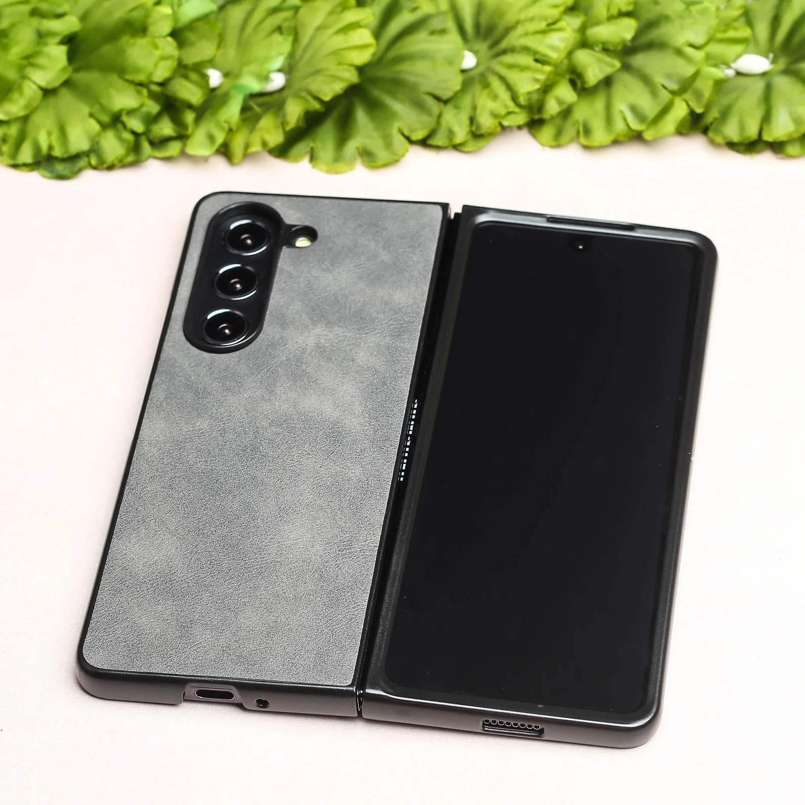 Grey Leather Case for Samsung Galaxy Z Fold 6 - Image 2