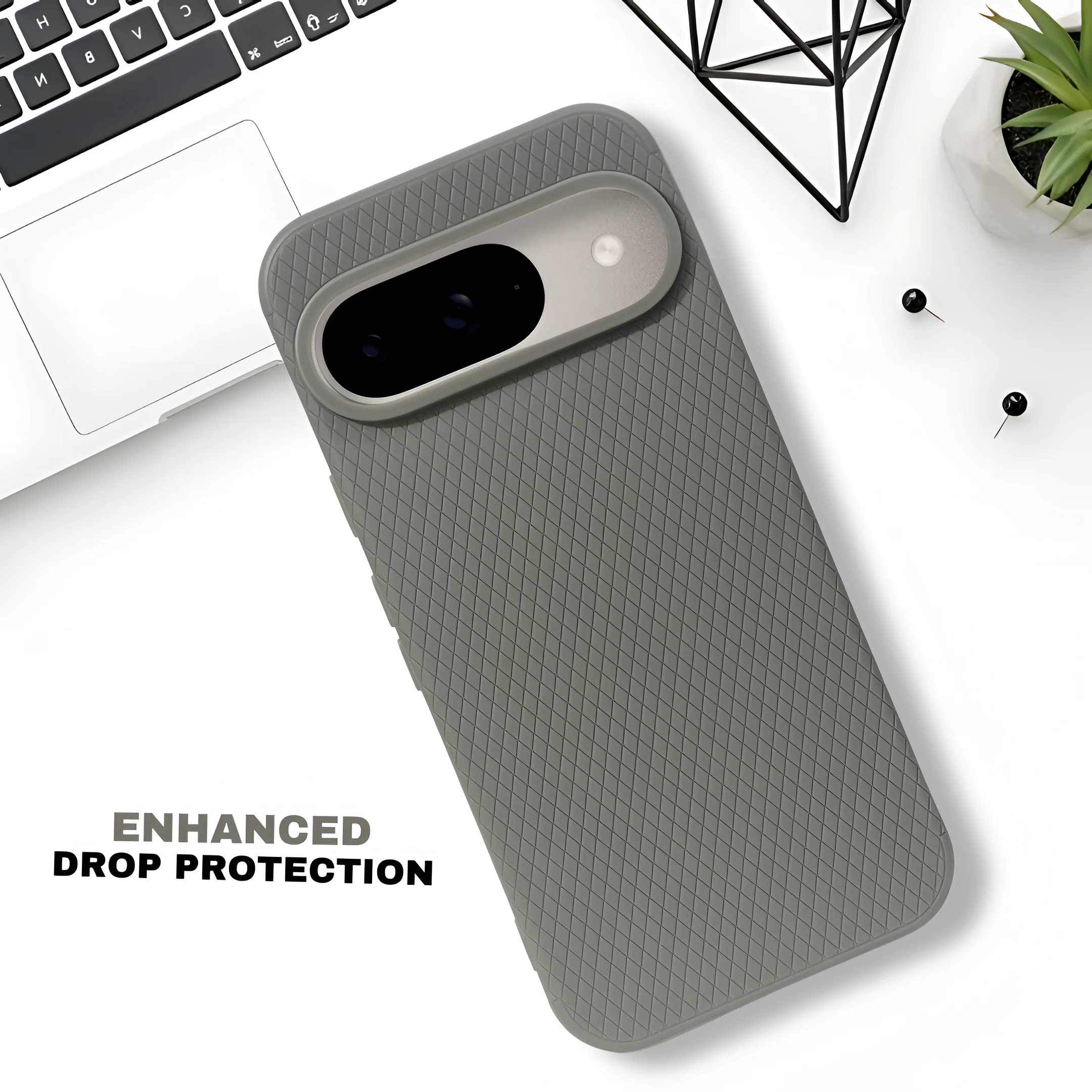 Grey Line Wave Silicone Case for Google Pixel 9