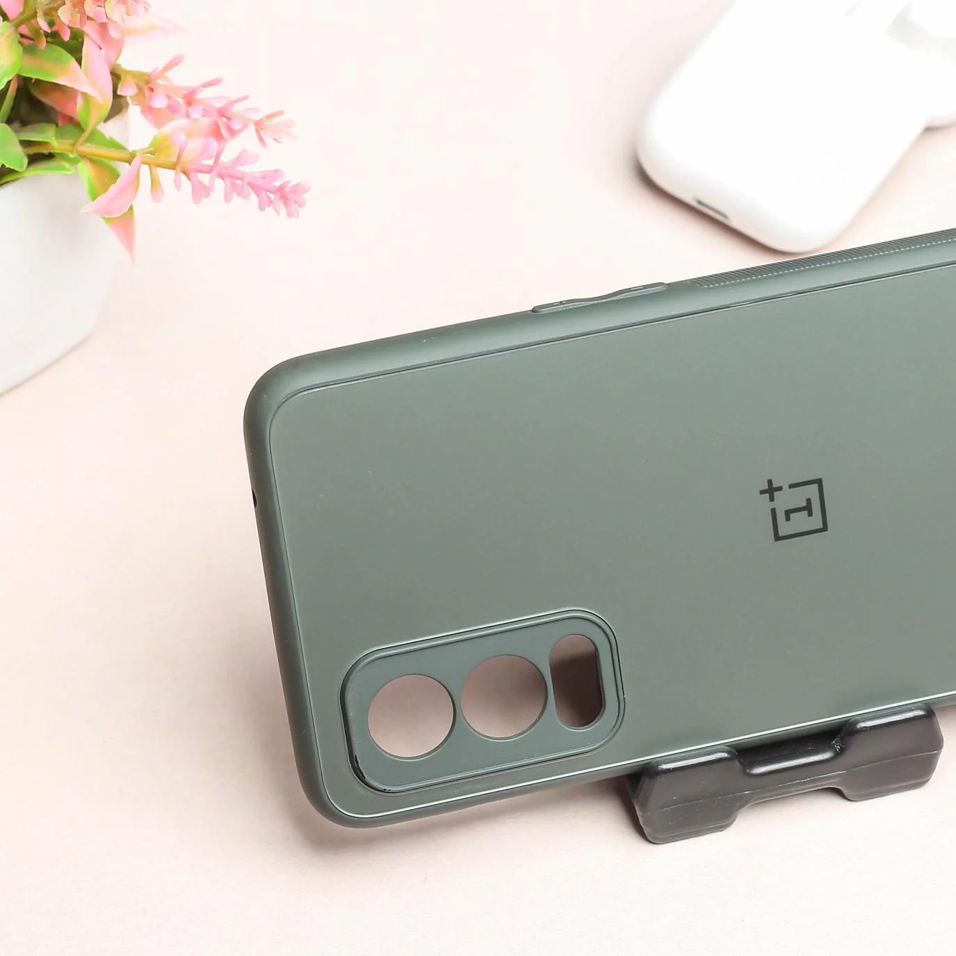 Grey Matte Fiber Silicone case for Oneplus Nord 2 - Image 3