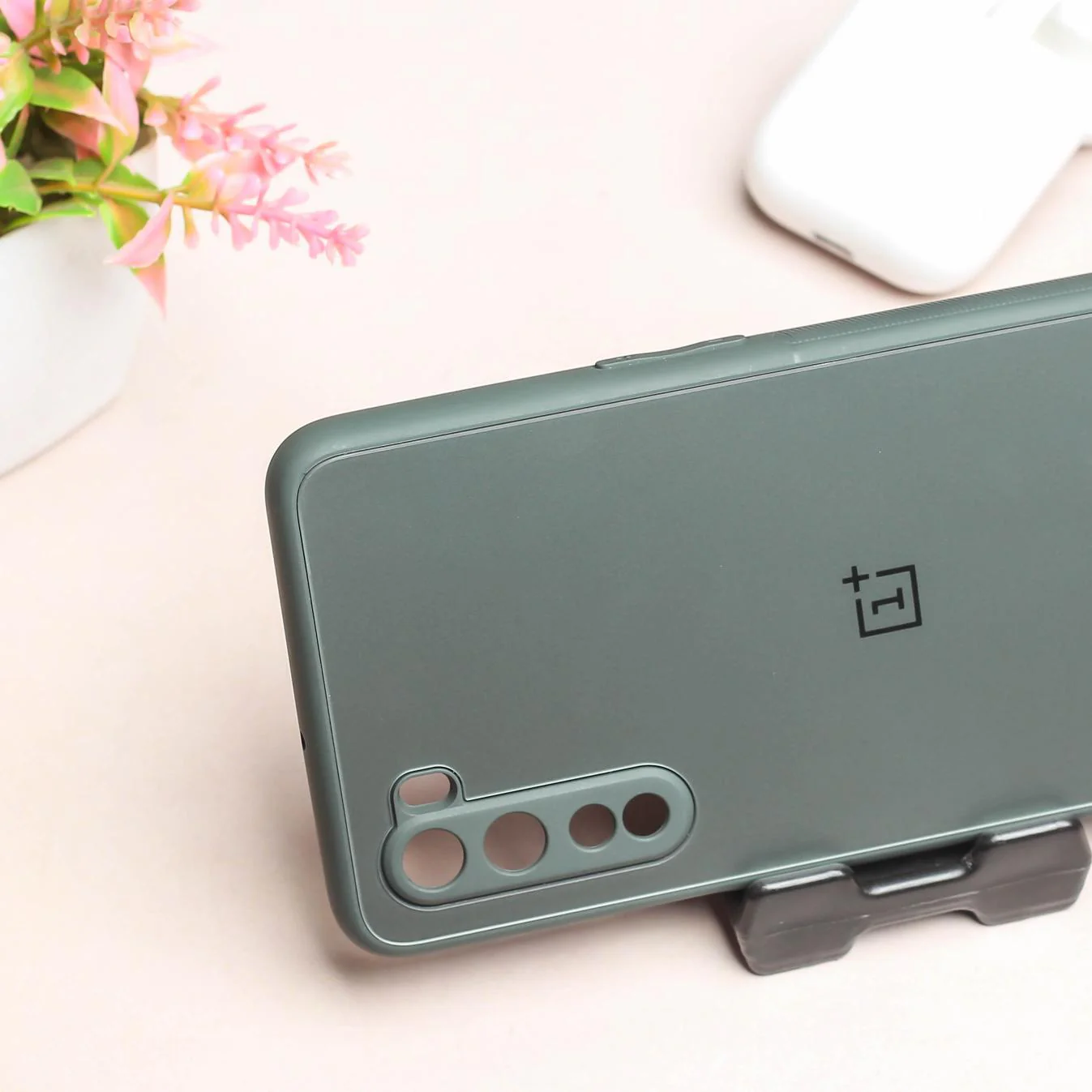 Grey Matte Fiber Silicone case for Oneplus Nord - Image 3