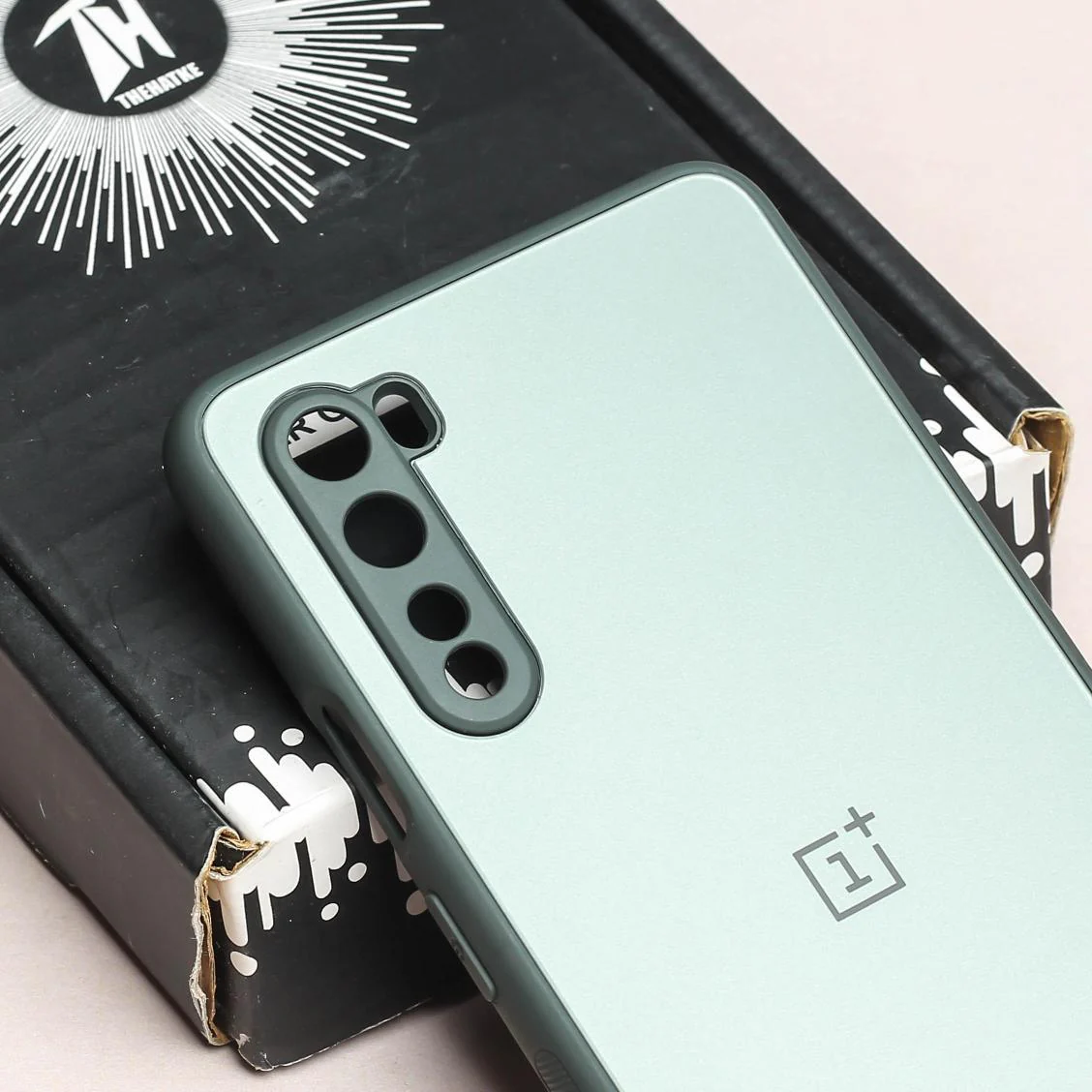 Grey Matte Fiber Silicone case for Oneplus Nord - Image 4