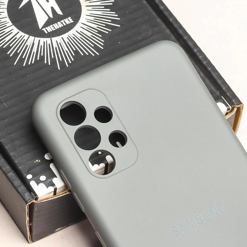 Grey Original Camera Safe Silicone case for Samsung A32 - Image 4