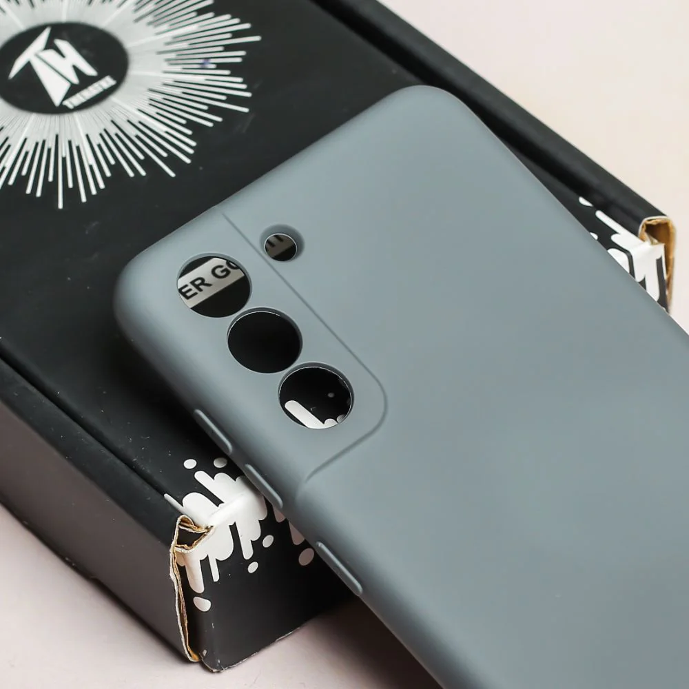 Grey Original Camera Safe Silicone case for Samsung S21 FE - Image 4