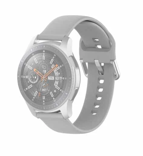Grey Plain Silicone Strap With Stainless steel Buckle For Smart Watch (22mm) - Image 4