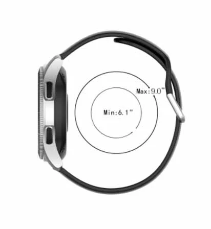 Grey Plain Silicone Strap With Stainless steel Buckle For Smart Watch (22mm) - Image 5