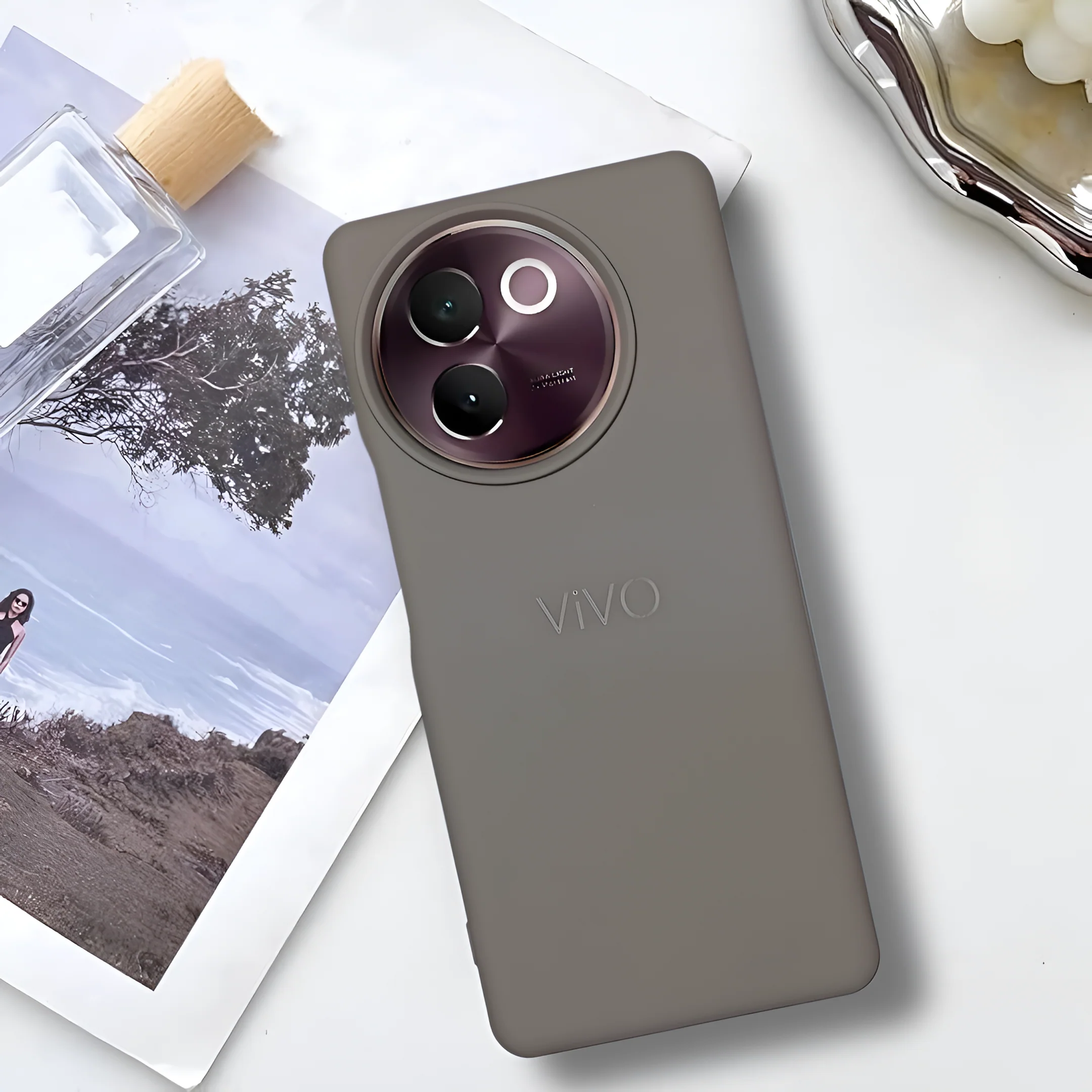 Grey Silicone Case for Vivo V30E - Image 5