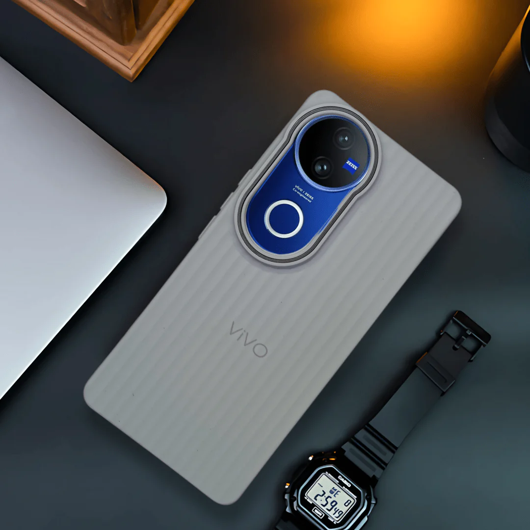 Grey SleekLine Silicone Case for Vivo V50 - Image 5