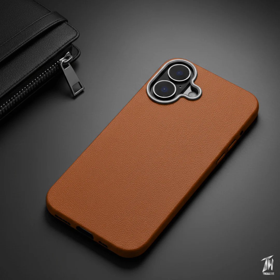 Griply Brown Leather Case for Apple Iphone 16