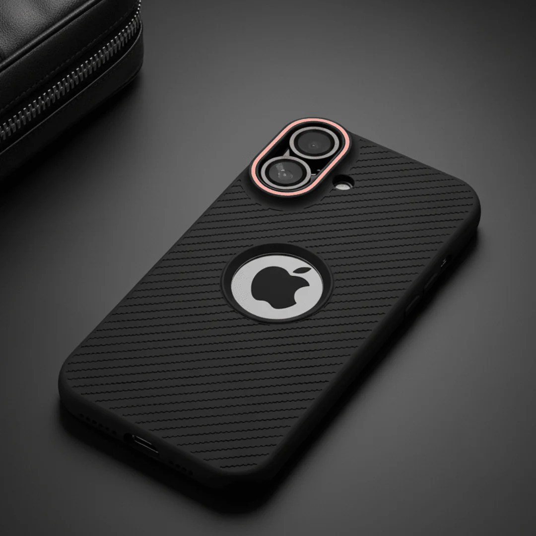 Gripon Black (ORANGE RING)Silicone Case for Apple  iphone 17