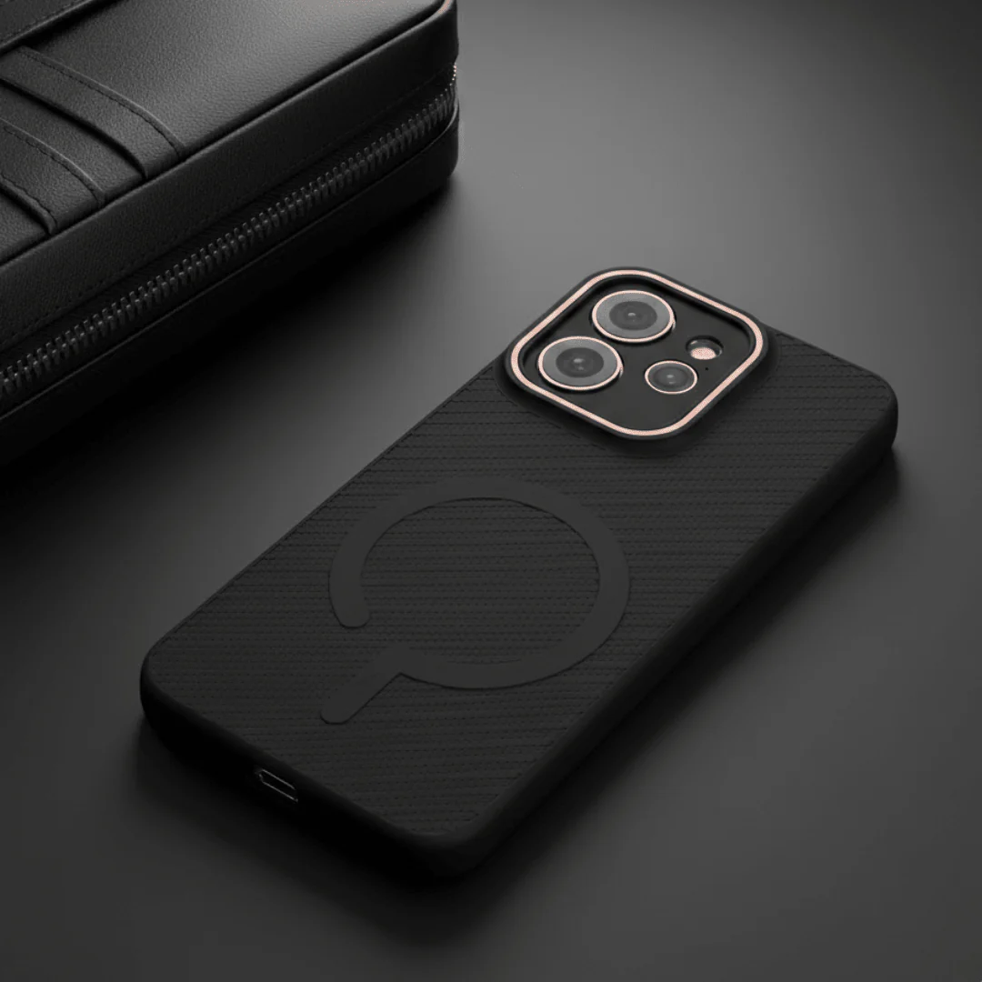 Gripon Black (ORANGE RING)Silicone Case for Oppo Reno 15 Pro