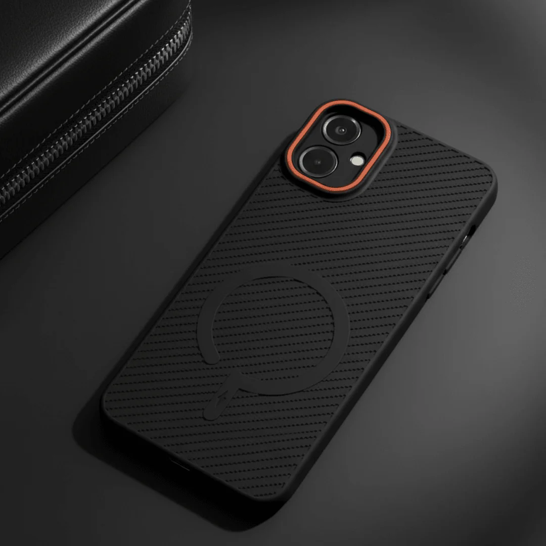 Gripon Black (ORANGE RING)Silicone Case for Samsung A06