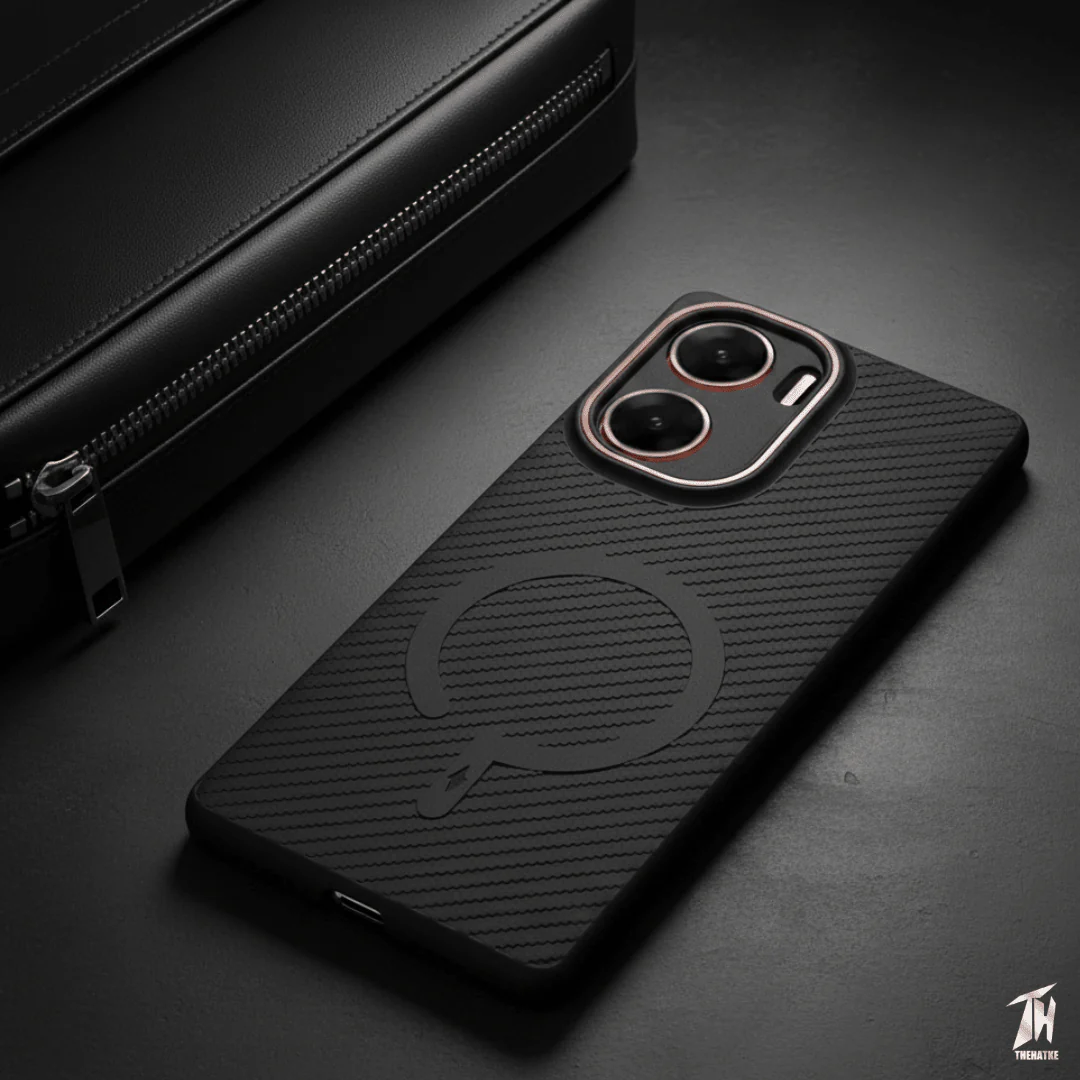 Gripon Black (ORANGE RING)Silicone Case for Vivo V29e