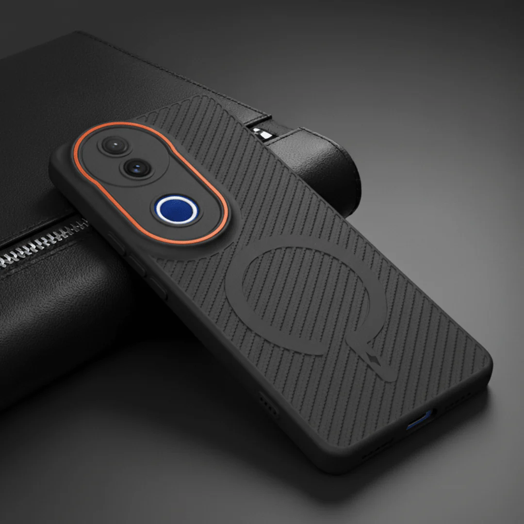 Gripon Black (ORANGE RING)Silicone Case for Vivo V50e