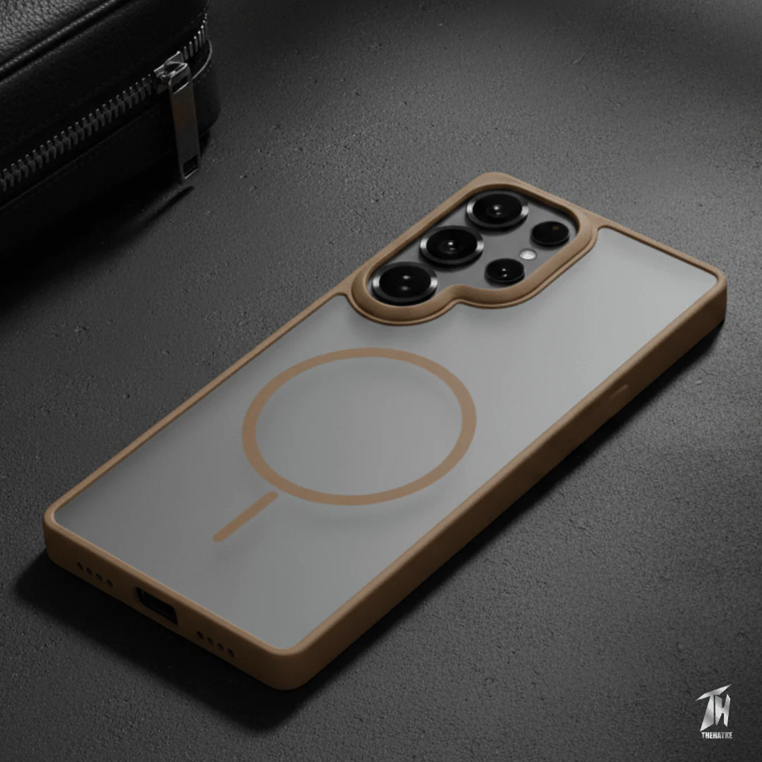 KYRON Brown Camera Protection Matte Case for Samsung S25 Ultra