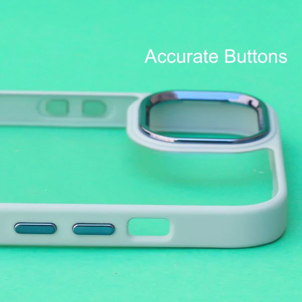 Lavender Blue Metal Protection Transparent Case for Apple iphone 13 Pro Max - Image 4
