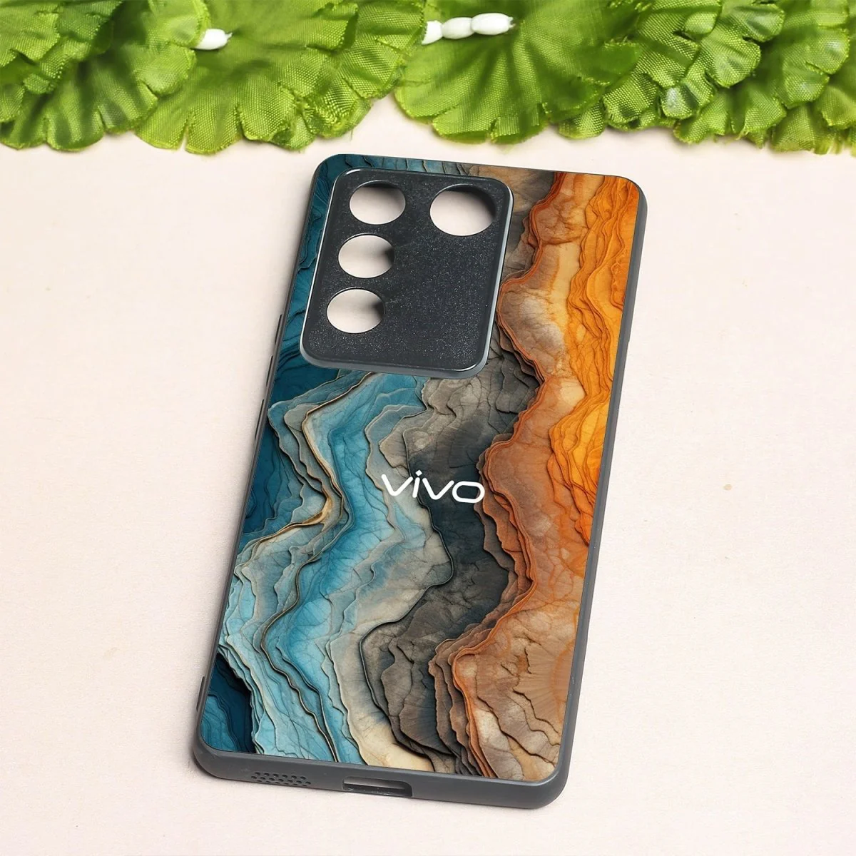 Layered Marble metal back case for Vivo V27 - Image 2