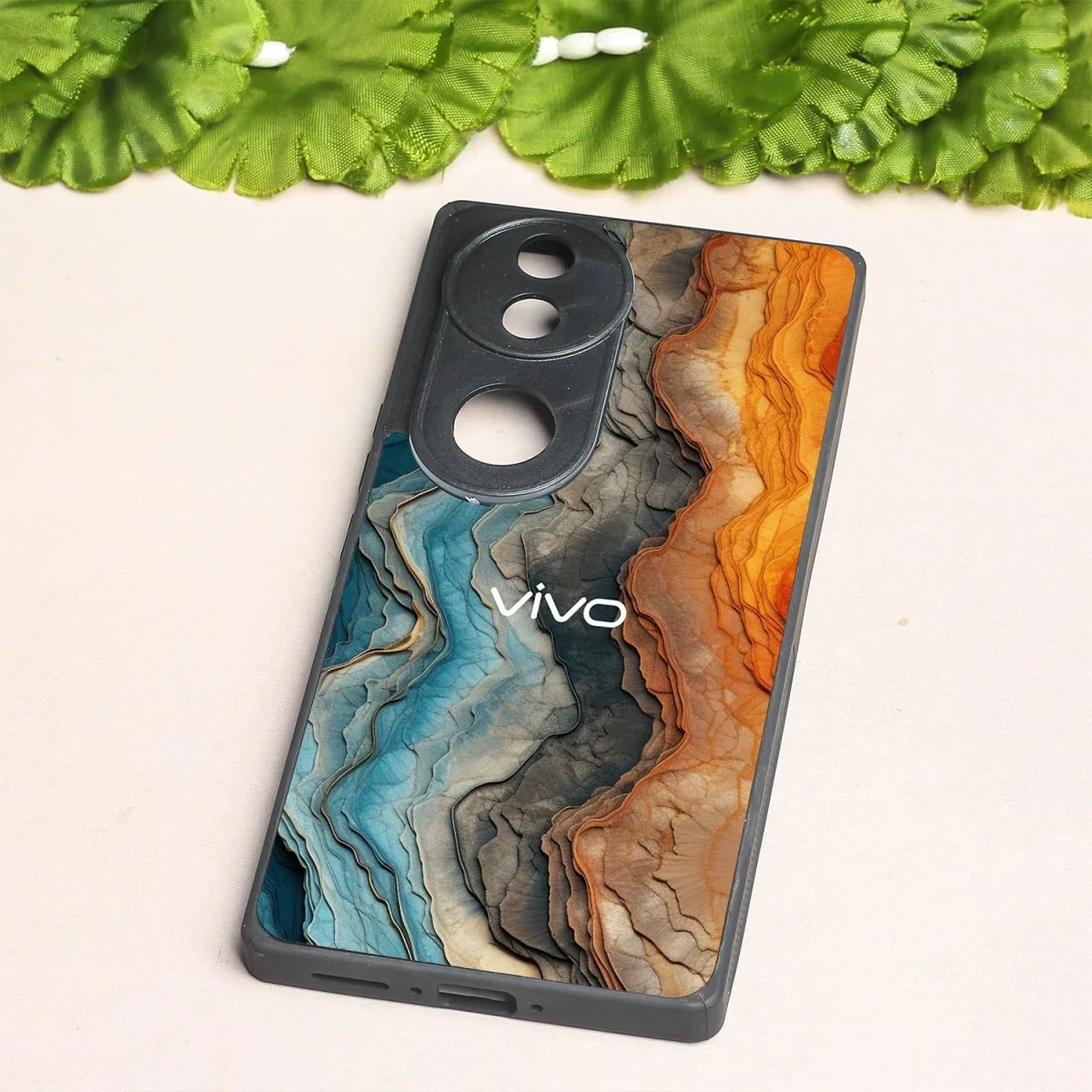 Layered Marble metal back case for Vivo V50 - Image 2