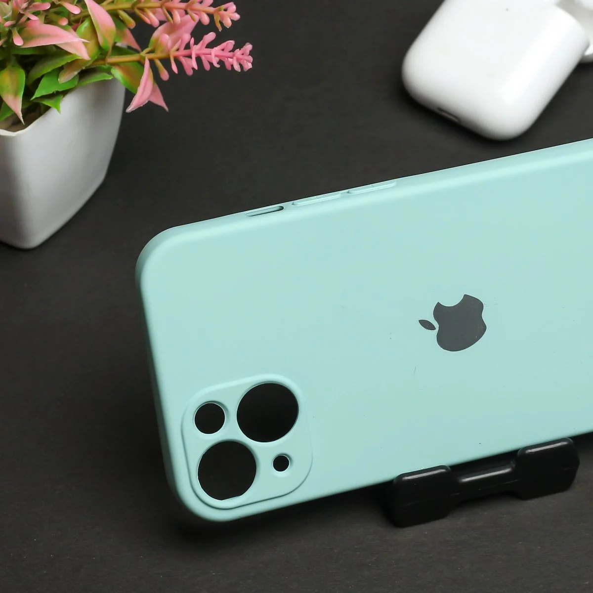Light Blue Original Camera Silicone case for Apple iphone 14 Plus - Image 3