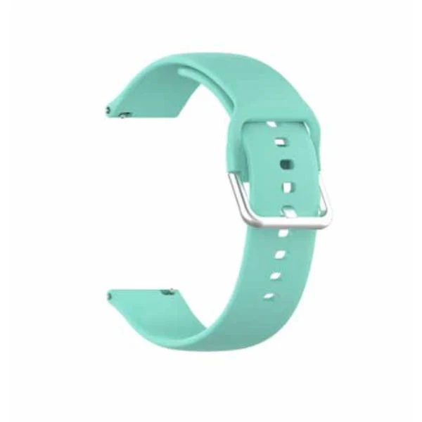 Light Green Plain Silicone Strap With Stainless steel Buckle For Smart Watch (20mm)