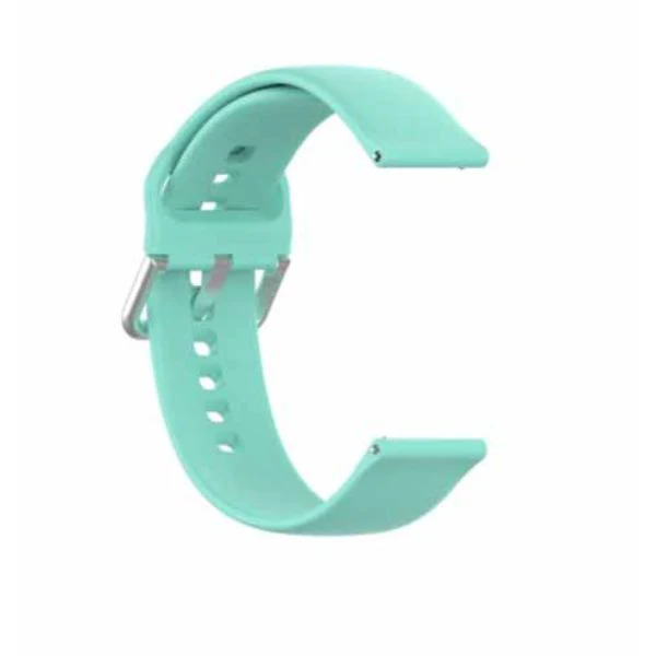 Light Green Plain Silicone Strap With Stainless steel Buckle For Smart Watch (20mm) - Image 2