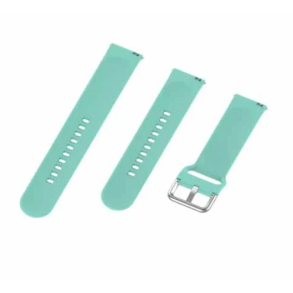 Light Green Plain Silicone Strap With Stainless steel Buckle For Smart Watch (20mm) - Image 3