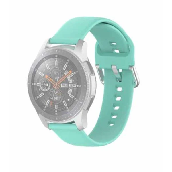 Light Green Plain Silicone Strap With Stainless steel Buckle For Smart Watch (20mm) - Image 5