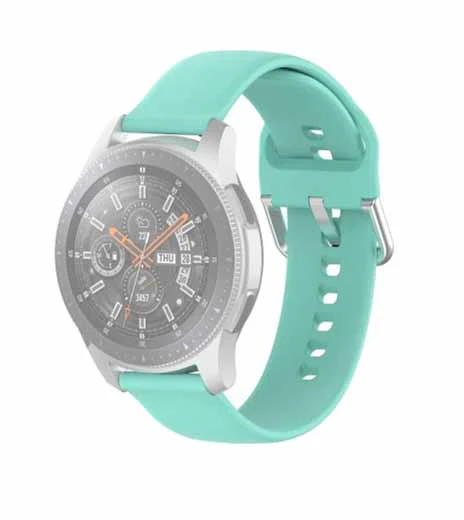 Light Green Plain Silicone Strap With Stainless steel Buckle For Smart Watch (22mm) - Image 4