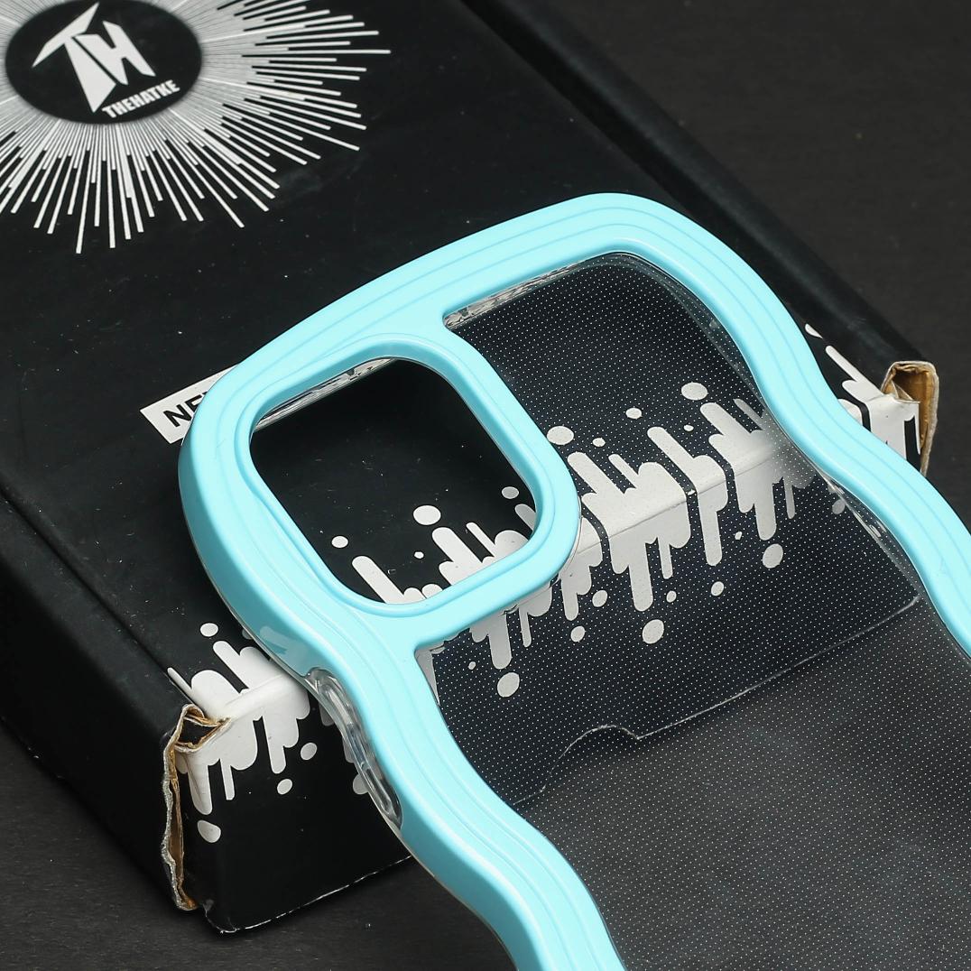 Light Blue Zig Zag Frame  Silicon Case for Apple Iphone 11 Pro Max - Image 4