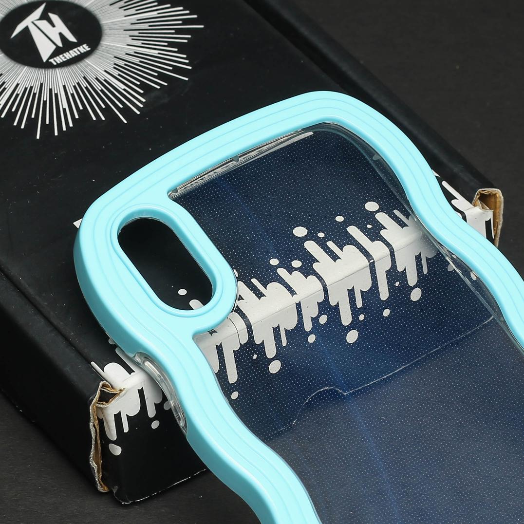 Light Blue Zig Zag Frame Silicon Case for Apple Iphone Xr - Image 4