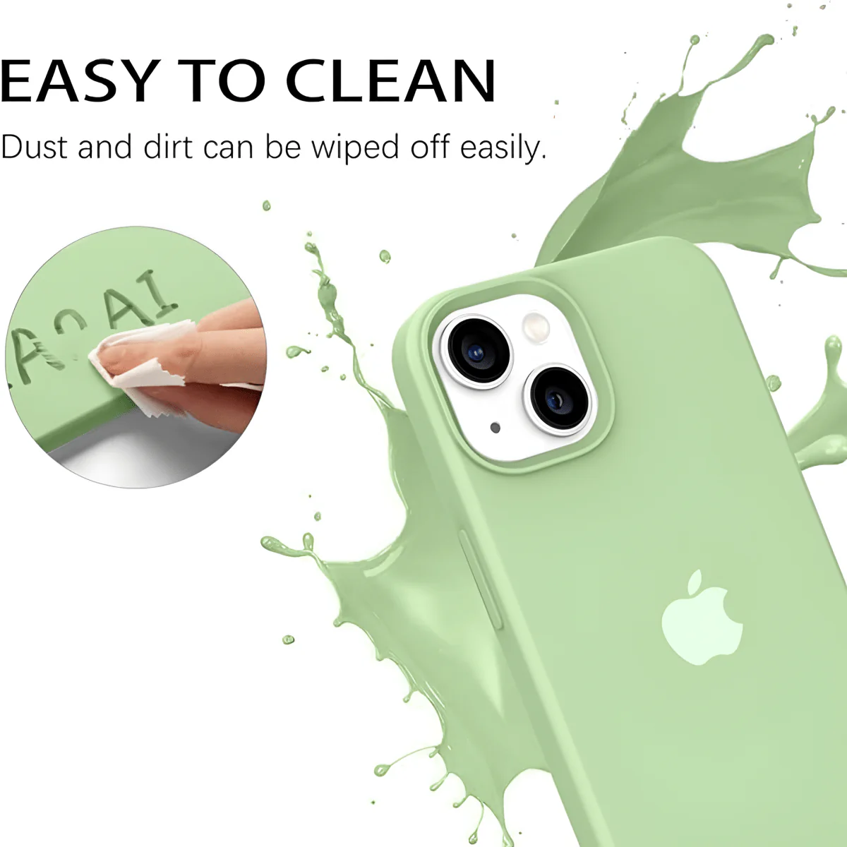 Light Green Original Silicone case for Apple iphone 15 - Image 8
