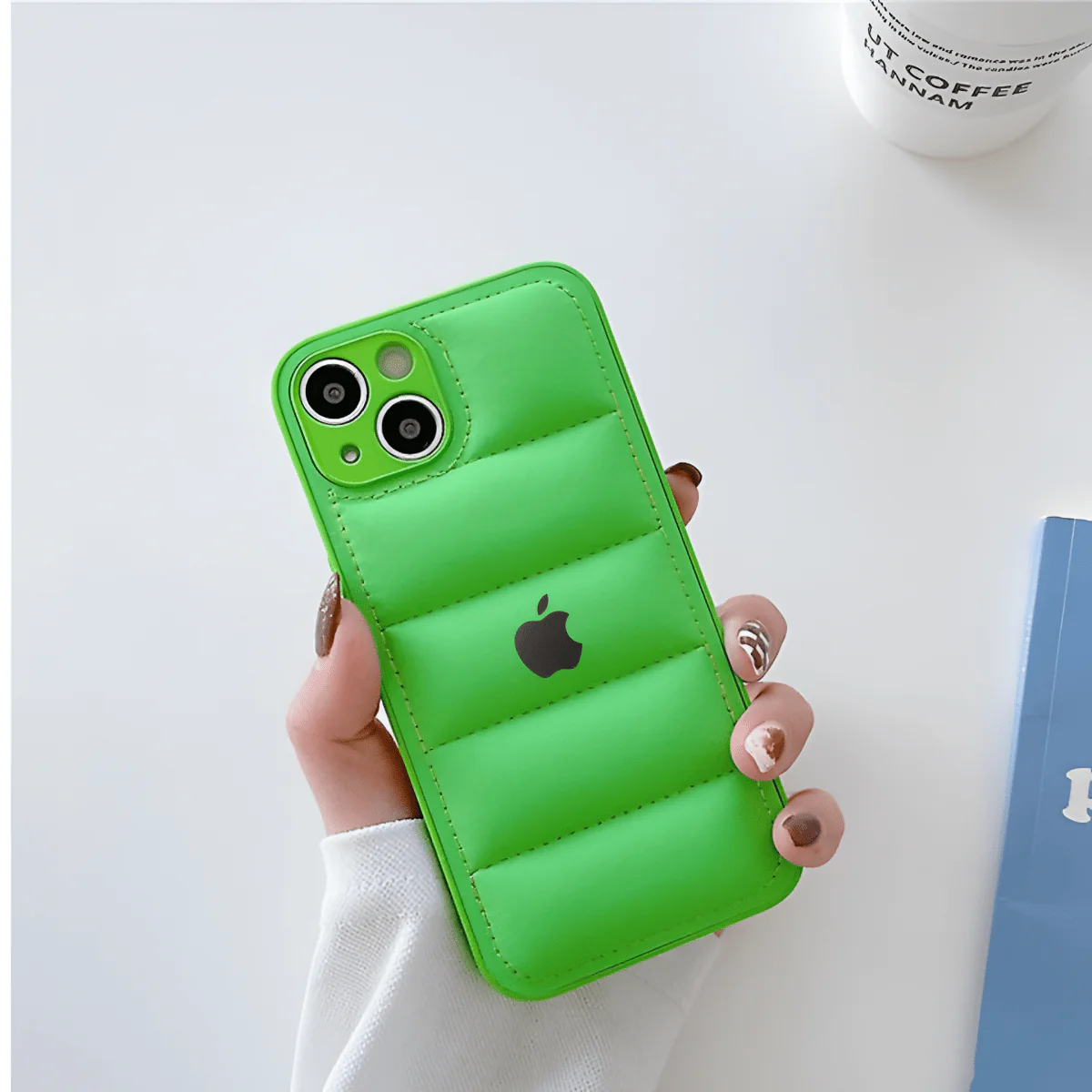 Light Green Puffon silicone case for Apple iPhone 13