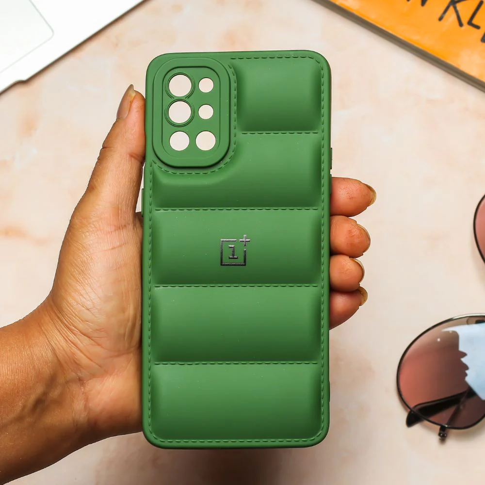 Dark Green Puffon silicone case for Oneplus 9R