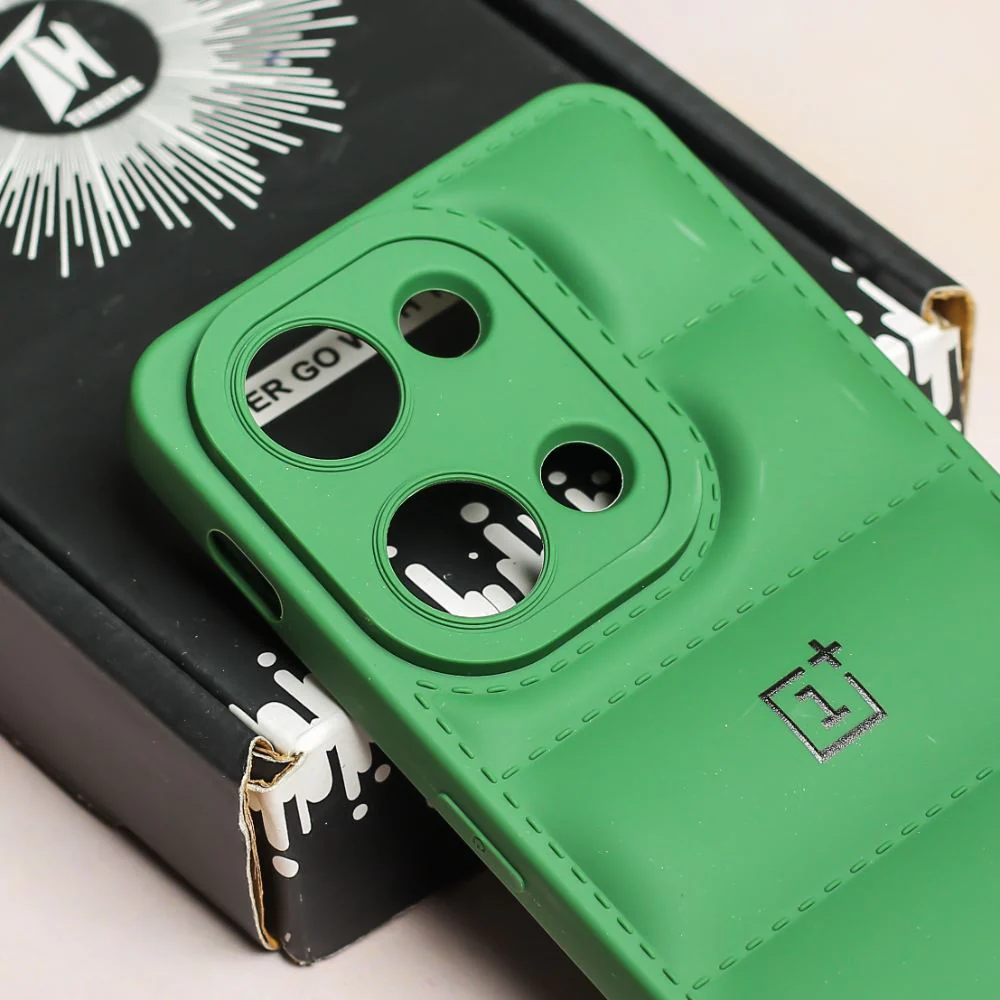 Dark Green Puffon silicone case for Oneplus Nord 3 - Image 4