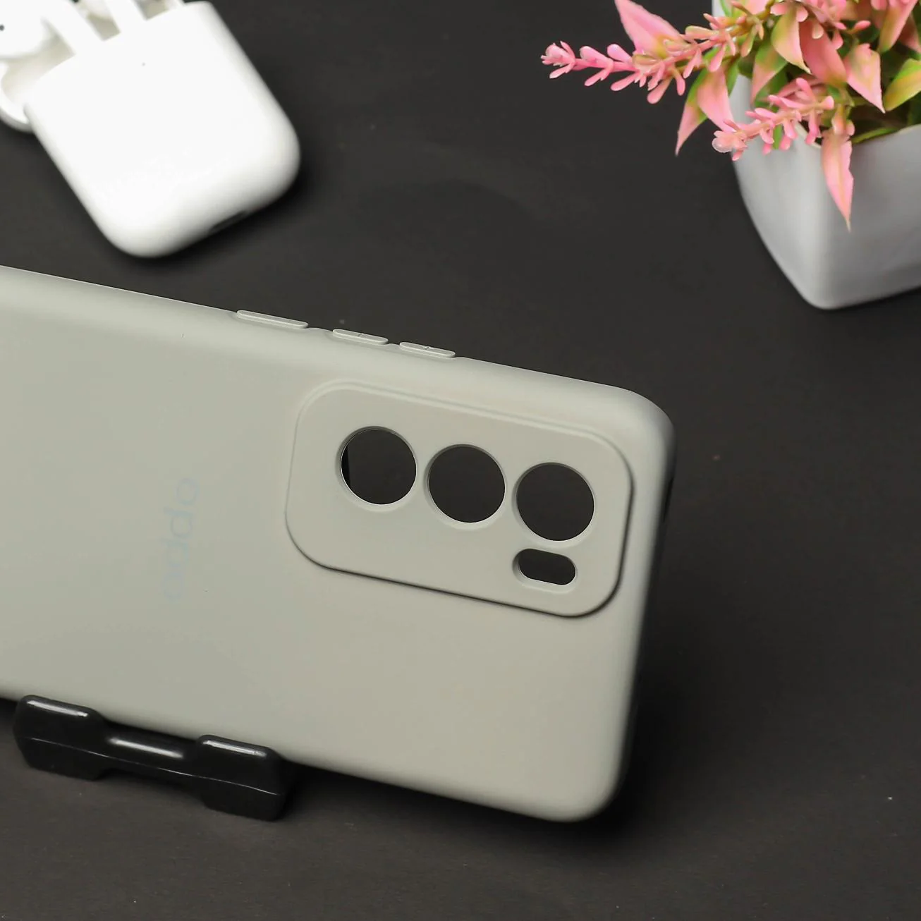 Light Brown Camera Original Silicone case for Oppo Reno 12 - Image 3